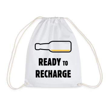 Ready To Recharge (Bier / Bierchen / POS 2C) - Turnbeutel - Weiß - Vorne