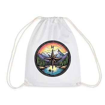 Compass Travel - Drawstring Bag - white - Front