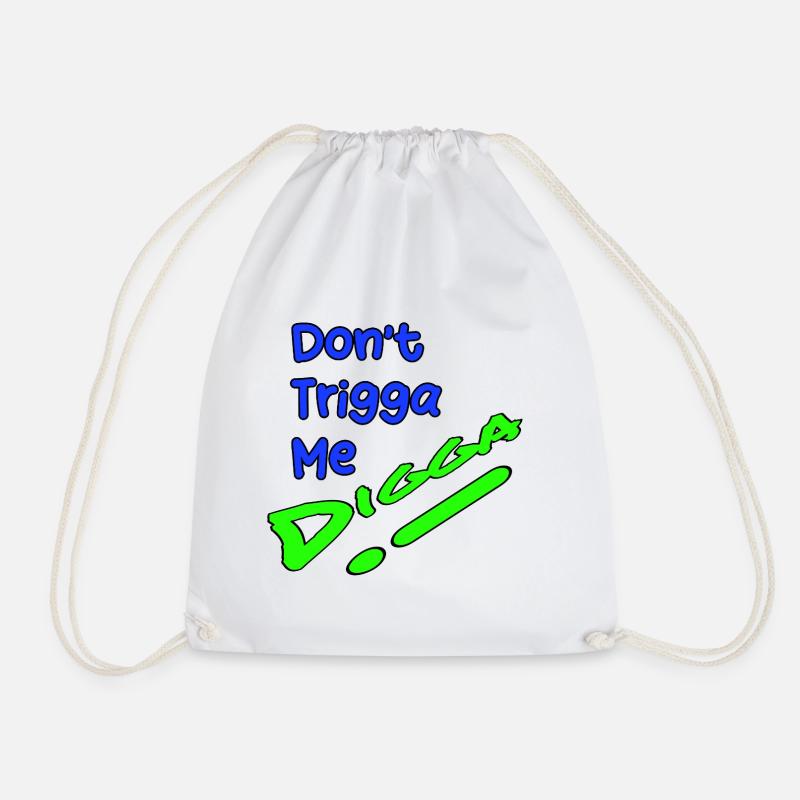 Dont Trigga Me DigiGo Neon Design - Drawstring Bag - white
