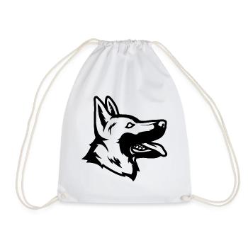 German Shepherd - Drawstring Bag - white - Front