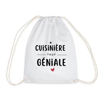 Cuisinière trop géniale Chef Cadeau - Sac de sport léger - blanc - Devant