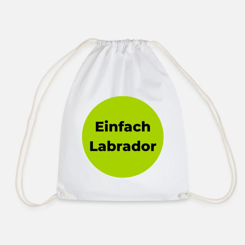 Simply Labrador Minimal Dog Look - Drawstring Bag - white
