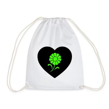 Flowers - Drawstring Bag - white - Front