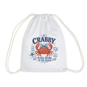 Krabbe - If Crabby – Please Return to the Beach - Turnbeutel - Weiß - Vorne