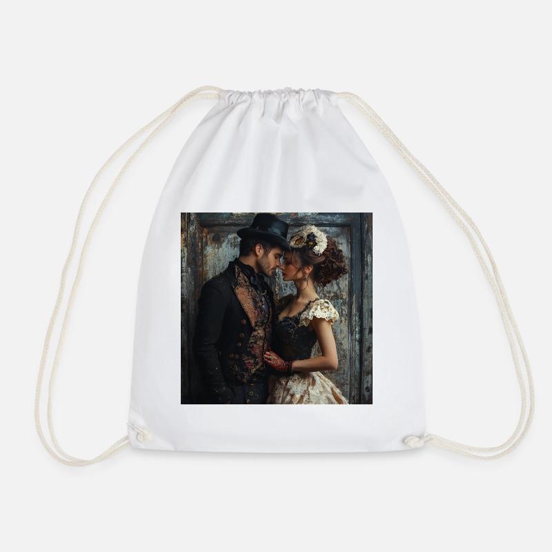 Victorian Mask Romanticism - Drawstring Bag - white