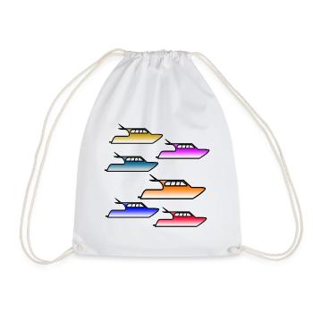 Motor boats - Drawstring Bag - white - Front