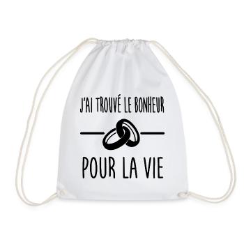 Mariage Romantique - J'ai trouvé le bonheur  - Sac de sport léger - blanc - Devant