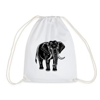Éléphant - Sac de sport léger - blanc - Devant