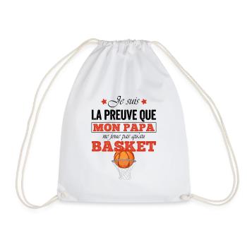 Mon papa ne joue pas toujours au basket  - Sac de sport léger - blanc - Devant
