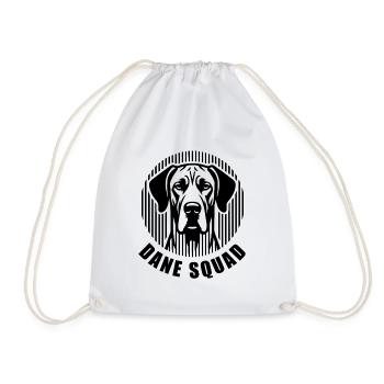 Dane Squad – Minimalist linear silhouette Hund - Turnbeutel - Weiß - Vorne