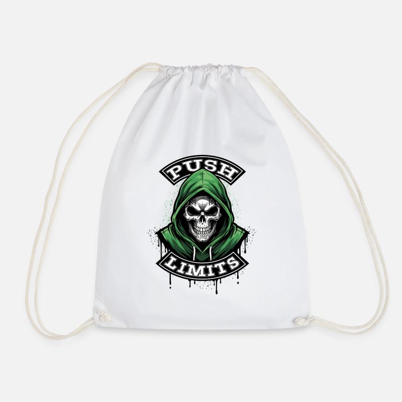 PUSH LIMITS - Drawstring Bag - white