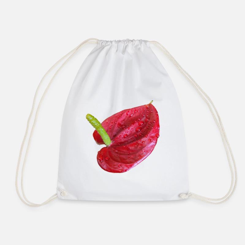 Vibrant_Red_Anthurium_Flower - Turnbeutel - Weiß