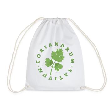 Emblème de feuilles circulaires en coriandre - Sac de sport léger - blanc - Devant