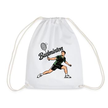 badminton sport - Drawstring Bag - white - Front