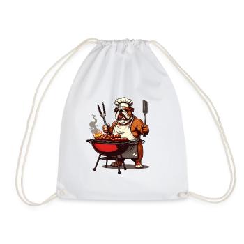 Bulldog Grillmeister - Drawstring Bag - white - Front