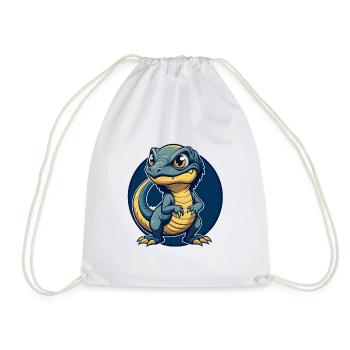 Mascotte de Basilisk Kawaii Logo clipart Logo - Sac de sport léger - blanc - Devant