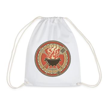 Emblème Retro BBQ Grill Flames - Sac de sport léger - blanc - Devant