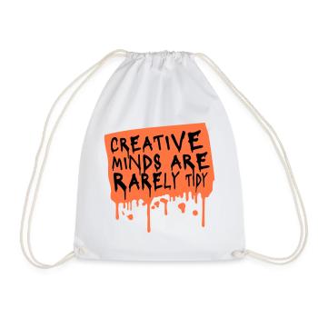 Les esprits créatifs sont rarement bien rangés Logo créatif drôle - Sac de sport léger - blanc - Devant