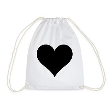 Heart - Drawstring Bag - white - Front