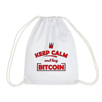 Keep Calm Bitcoin Print - Turnbeutel - Weiß - Vorne