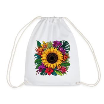 Fleur tropicale de tournesol - Sac de sport léger - blanc - Devant