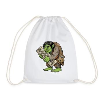 Troll avide avec clavier - Sac de sport léger - blanc - Devant