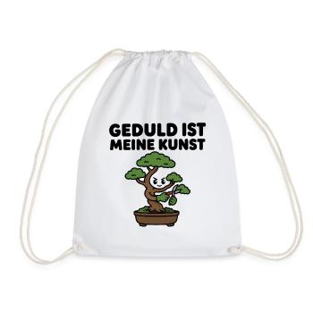 Bonsai-Baum – Geduld ist meine Kunst – Zen Design - Turnbeutel - Weiß - Vorne