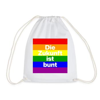 DIE ZUKUNFT IST BUNT, NIE WIEDER, FRIEDEN, NO NZS - Turnbeutel - Weiß - Vorne
