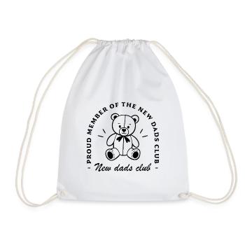 New dad club first fathers day - Drawstring Bag - white - Front