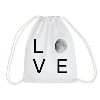 Moonlit Minimal Moon Silhouette - Drawstring Bag - white - Front
