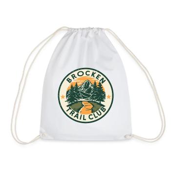 Brocken Trail Club | Resin Vintage Badge - Drawstring Bag - white - Front