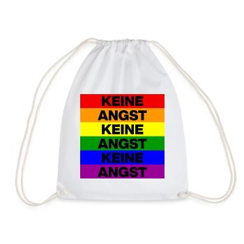KEINE ANGST, NO NZS, NIE WIEDER, ANTIFASCHISMUS - Turnbeutel - Weiß - Vorne