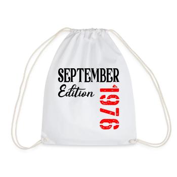 50th birthday September 1976 - Drawstring Bag - white - Front