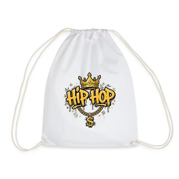 Hip Hop King - Gold Crown & Dollar Chain - Sac de sport léger - blanc - Devant