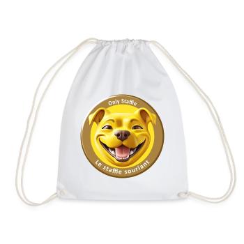 Stafficone Badge simulé souriant - 053c - Sac de sport léger - blanc - Devant