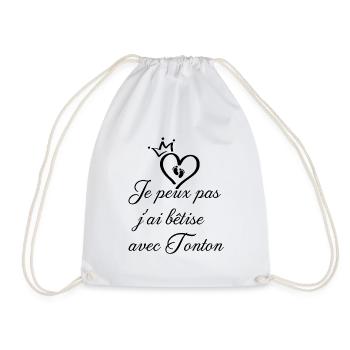 Je_peux_pas_j-ai_btise_avec_Tonton - Sac de sport léger - blanc - Devant