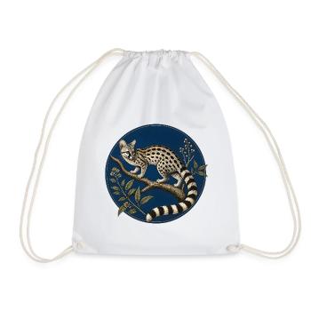 Genetta genetta – Illustration naturaliste - Sac de sport léger - blanc - Devant