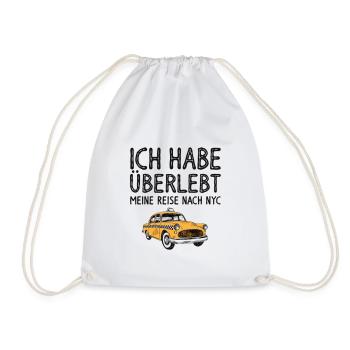 Überlebt NYC Reise Retro Auto - Turnbeutel - Weiß - Vorne