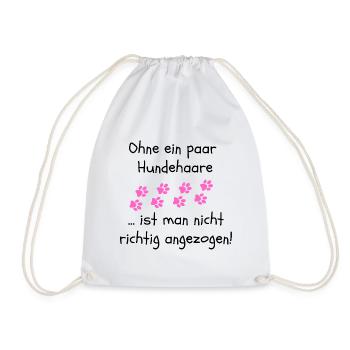 OHNE HUNDEHAARE, HUND, DOGLOVER, TIERLIEBE, HUNDE - Turnbeutel - Weiß - Vorne