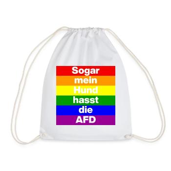 SOGAR MEIN HUND HASST DIE AFD, NO AFD NO NZS WEISS - Turnbeutel - Weiß - Vorne