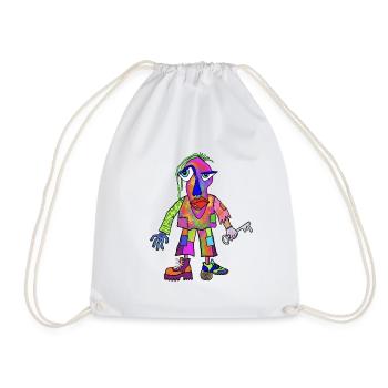 Figurine colorée - Sac de sport léger - blanc - Devant