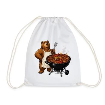 Bear on the Grill – Maître du BBQ - Sac de sport léger - blanc - Devant