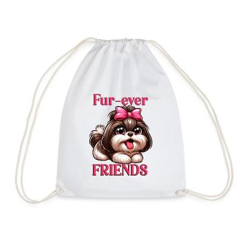 Amis de poils Mignonne Shih Tzu, fille mignonne - Sac de sport léger - blanc - Devant