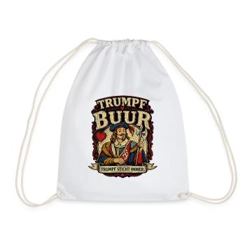 Trumpf Buur - das T-Shirt für  Jassfreunde - Turnbeutel - Weiß - Vorne