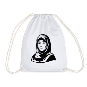 Hijab-Frau - Turnbeutel - Weiß - Vorne