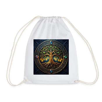 Mystic Tree mit Juwelen und Knoten - Turnbeutel - Weiß - Vorne
