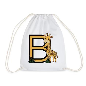 Giraffe Großbuchstabe B - Turnbeutel - Weiß - Vorne