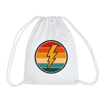 Lightning Retro Badge Vintage-Stil Grafik - Turnbeutel - Weiß - Vorne