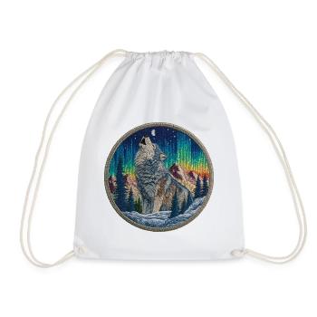 Polarwolf Patch Aurora - Turnbeutel - Weiß - Vorne