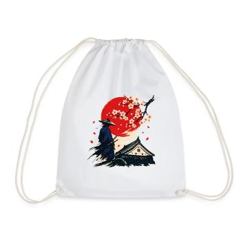 Samurai under cherry blossoms - Drawstring Bag - white - Front